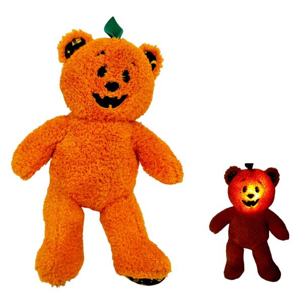 Build A Bear Orange Pumpkin Bear Glow Light Up Halloween 17” Plush WORKING - Picture 1 of 13